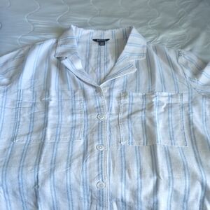 Buffalo David Bitton Blue and White Shirt